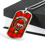 MacDonald Sleat Scottish Clan Tartan Military Dog Tag Necklace Jewelry