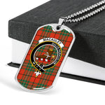 MacAuley Ancient Scottish Clan Tartan Military Dog Tag Necklace Jewelry
