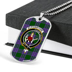 Elphinstone Scottish Clan Tartan Military Dog Tag Necklace Jewelry