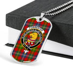 Forrester Scottish Clan Tartan Military Dog Tag Necklace Jewelry