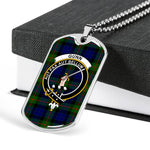 Gunn Modern Scottish Clan Tartan Military Dog Tag Necklace Jewelry