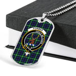 Forbes Lyon Court Scottish Clan Tartan Military Dog Tag Necklace Jewelry