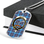 Elliot Ancient Scottish Clan Tartan Military Dog Tag Necklace Jewelry