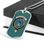 Montgomery Ancient Scottish Clan Tartan Military Dog Tag Necklace Jewelry