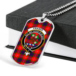 Fraser Modern Scottish Clan Tartan Military Dog Tag Necklace Jewelry