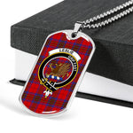 Leslie Modern Scottish Clan Tartan Military Dog Tag Necklace Jewelry