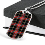 Norwegian Night Scottish Clan Tartan Military Dog Tag Necklace Jewelry