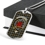Farquharson Weathered Scottish Clan Tartan Military Dog Tag Necklace Jewelry