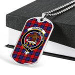 Graham Of Menteith Red Scottish Clan Tartan Military Dog Tag Necklace Jewelry