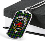 Farquharson Modern Scottish Clan Tartan Military Dog Tag Necklace Jewelry