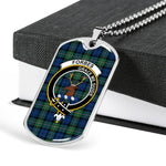 Forbes Ancient Scottish Clan Tartan Military Dog Tag Necklace Jewelry