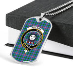 Pitcairn Scottish Clan Tartan Military Dog Tag Necklace Jewelry