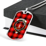 MacIntyre Modern Scottish Clan Tartan Military Dog Tag Necklace Jewelry