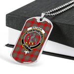 MacBain Scottish Clan Tartan Military Dog Tag Necklace Jewelry