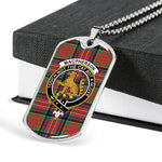 MacPherson Ancient Scottish Clan Tartan Military Dog Tag Necklace Jewelry