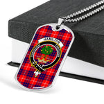 Hamilton Modern Scottish Clan Tartan Military Dog Tag Necklace Jewelry