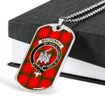 MacDonald Clan Ranald Of Sleat Scottish Clan Tartan Military Dog Tag Necklace Jewelry