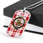Maxwell Plaid Scottish Clan Tartan Military Dog Tag Necklace Jewelry
