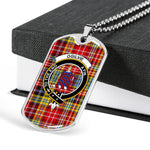Ogilvie Of Airlie Ancient Scottish Clan Tartan Military Dog Tag Necklace Jewelry