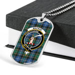 MacRae Hunting Ancient Scottish Clan Tartan Military Dog Tag Necklace Jewelry