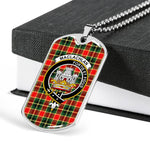 MacLachlan Hunting Modern Scottish Clan Tartan Military Dog Tag Necklace Jewelry