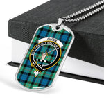 Gunn Ancient Scottish Clan Tartan Military Dog Tag Necklace Jewelry