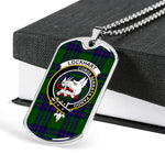 Lockhart Modern Scottish Clan Tartan Military Dog Tag Necklace Jewelry