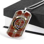Davidson Dress Dancers Scottish Clan Tartan Military Dog Tag Necklace Jewelry