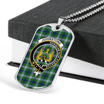 Johnstone Dress Scottish Clan Tartan Military Dog Tag Necklace Jewelry