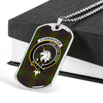 Cunningham Hunting Modern Scottish Clan Tartan Military Dog Tag Necklace Jewelry