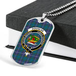 Douglas Modern Scottish Clan Tartan Military Dog Tag Necklace Jewelry
