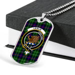Leslie Hunting Scottish Clan Tartan Military Dog Tag Necklace Jewelry