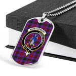 Montgomery Modern Scottish Clan Tartan Military Dog Tag Necklace Jewelry