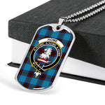 Home Ancient Scottish Clan Tartan Military Dog Tag Necklace Jewelry