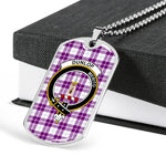 Dunlop Dress Scottish Clan Tartan Military Dog Tag Necklace Jewelry