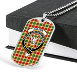 Gibson Scottish Clan Tartan Military Dog Tag Necklace Jewelry