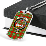 Grierson Scottish Clan Tartan Military Dog Tag Necklace Jewelry