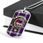 MacDonald Sleat Dress Modern Scottish Clan Tartan Military Dog Tag Necklace Jewelry