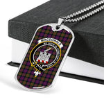 MacDonald Clan Ranald Modern Scottish Clan Tartan Military Dog Tag Necklace Jewelry