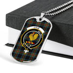 Lyle Scottish Clan Tartan Military Dog Tag Necklace Jewelry