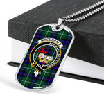 MacDonald Clan Donald Of The Isles Hunting Modern Scottish Clan Tartan Military Dog Tag Necklace Jewelry