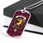 Haldane Scottish Clan Tartan Military Dog Tag Necklace Jewelry