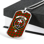 cheyne Scottish Clan Tartan Military Dog Tag Necklace Jewelry