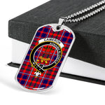 Cameron Of Lochiel Modern Scottish Clan Tartan Military Dog Tag Necklace Jewelry