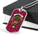 Hamilton Scottish Clan Tartan Military Dog Tag Necklace Jewelry