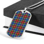 MacBeth Modern Scottish Clan Tartan Military Dog Tag Necklace Jewelry