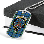 MacCorquodale Scottish Clan Tartan Military Dog Tag Necklace Jewelry