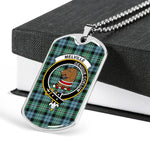 Melville Ancient Scottish Clan Tartan Military Dog Tag Necklace Jewelry