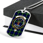 Forbes Modern Scottish Clan Tartan Military Dog Tag Necklace Jewelry