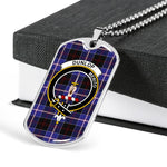 Dunlop Modern Scottish Clan Tartan Military Dog Tag Necklace Jewelry